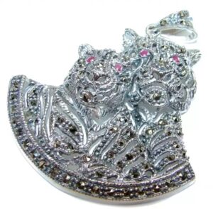 Panther Marcasite Ruby Pendant, panther marcasite brooch